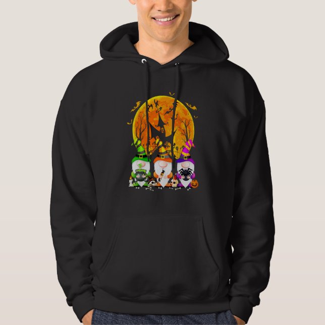 Three Gnomes Happy Halloween Fall Candy Corn Pumpk Hoodie (Vorderseite)