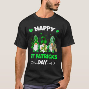 Three Gnomes Holding Kleeblatt Leopard Kariert St  T-Shirt