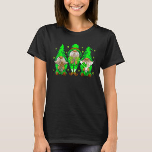 Three Gnomes Holding Kleeblatt Leopard Kariert St  T-Shirt