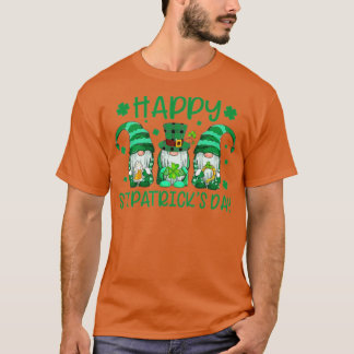 Three Gnomes Holding Kleeblatt Leopard Kariert St  T-Shirt