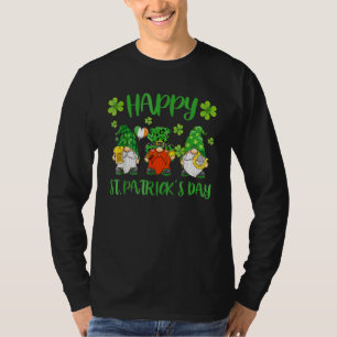 Three Gnomes Holding Kleeblatt Leopard Kariert St T-Shirt