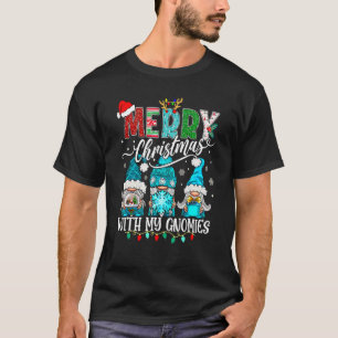 Three Gnomes Holding Merry Christmas Leopard Karie T-Shirt