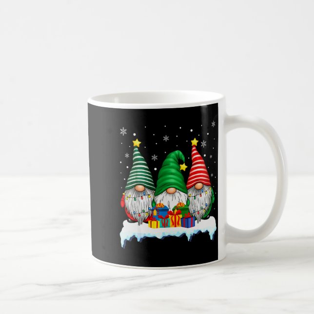 Three Gnomes Tree Lights Men Women Matching Xmas H Kaffeetasse (Rechts)