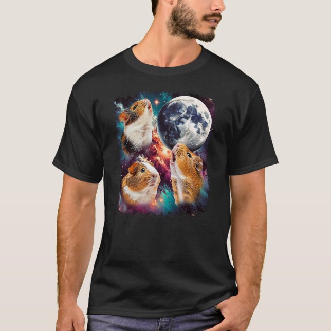 Three Guinea Pig Moon  3 Guinea Pig Moon Funny Cur T-Shirt (Vorderseite)
