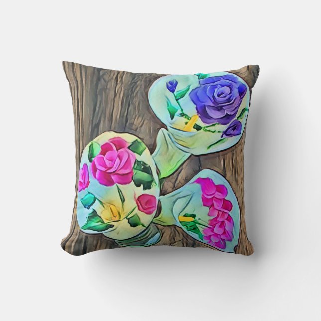 Three Happy Lilys Throw Kissen (Vorderseite)