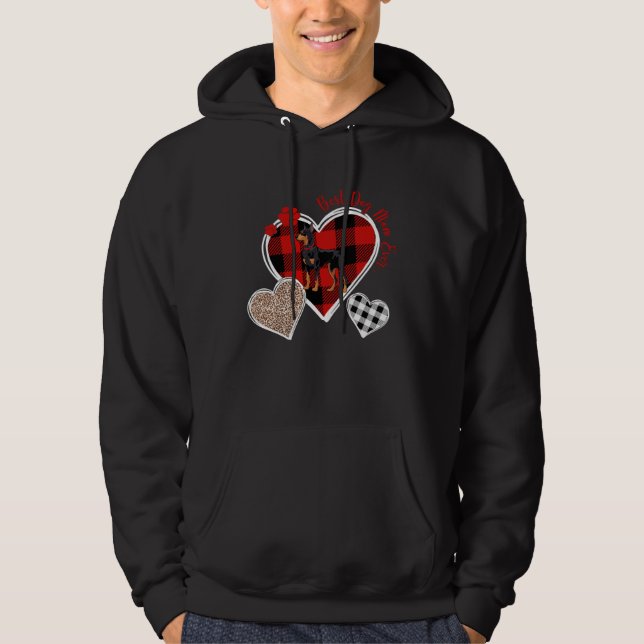 Three Heart Buffalo and Leopard Plaid For Best Dob Hoodie (Vorderseite)