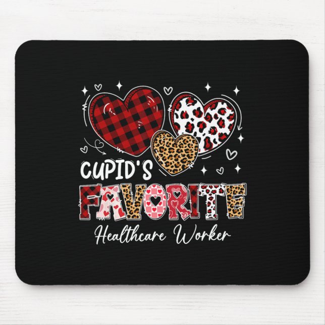 Three Hearts Cupids Lieblings-Gesundheitsarbeiter  Mousepad (Vorne)