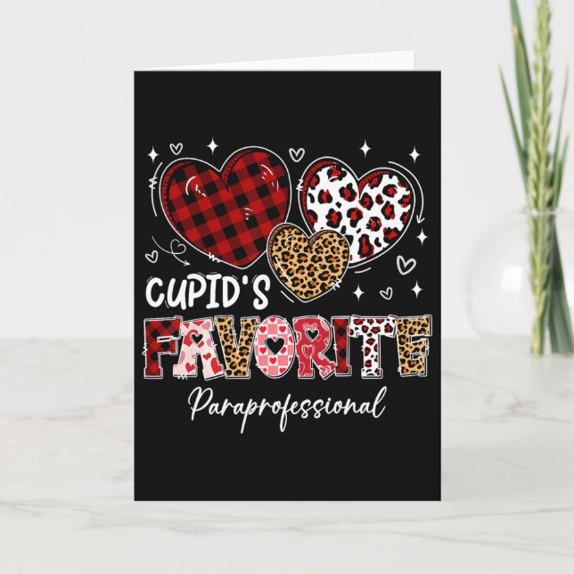 Three Hearts Cupids Lieblings-Hilfskraft Val Karte (Vorderseite)