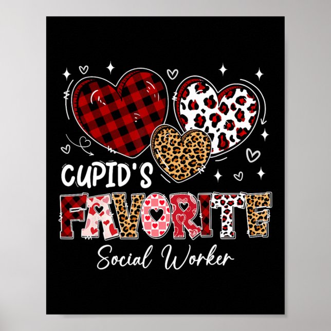 Three Hearts Cupids Lieblings-Sozialarbeiter Valen Poster (Vorne)