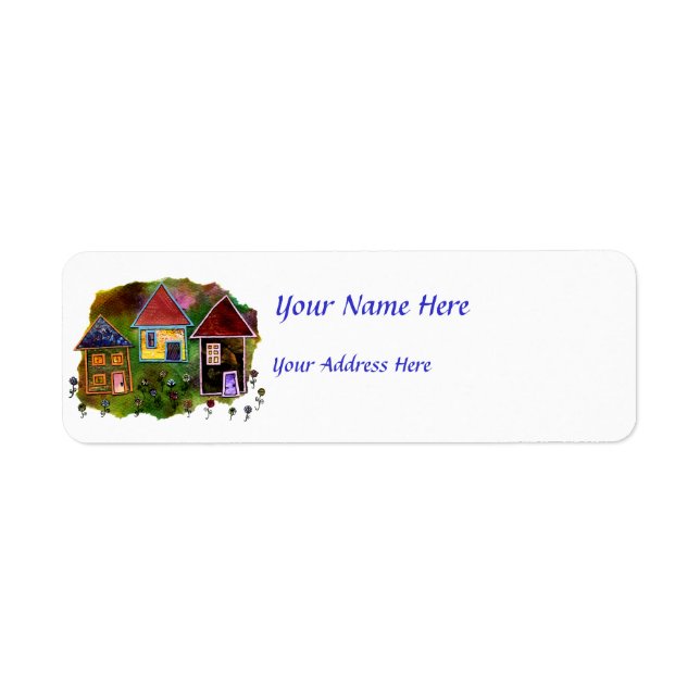 Three House Collage mit Blume (Vorne)