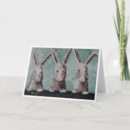 Three Incredulous Rabbits Card Karte