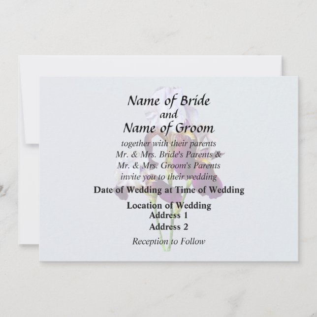 Three Irises in Shades of Magenta Einladung (Vorderseite)