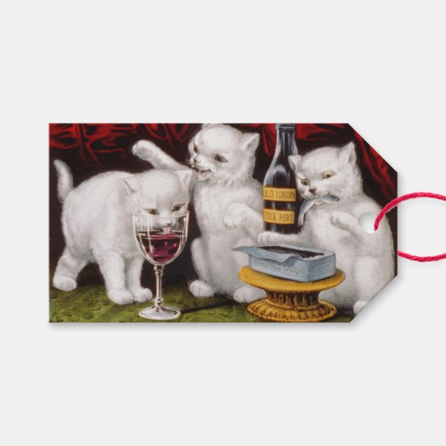 Three Jolly Kittens am Fest Geschenkanhänger (Vorderseite (Horizontal))