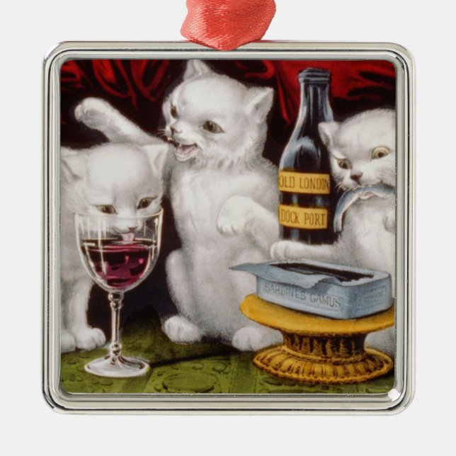 Three Jolly Kittens am Fest Ornament Aus Metall (Vorne)