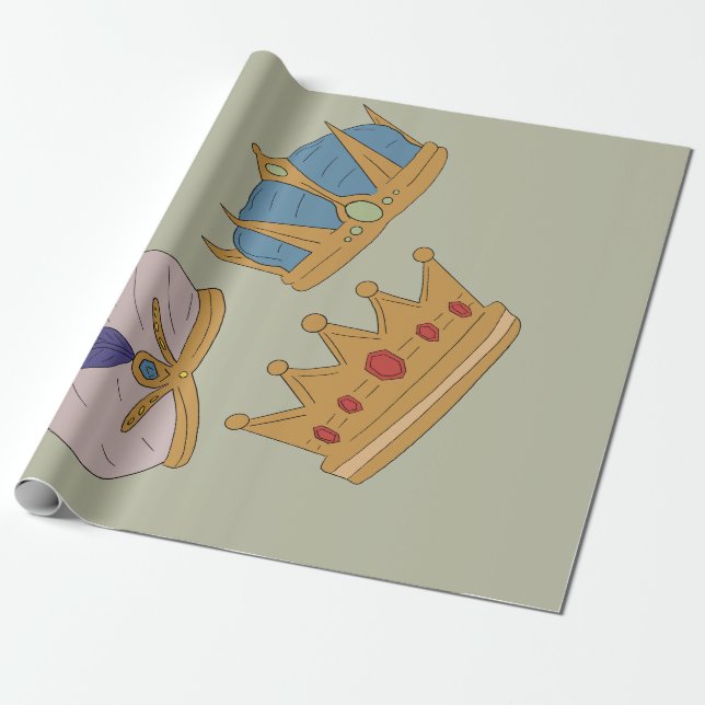 THREE KING CROWN WRAPPING PAPER GESCHENKPAPIER (Ungerollt)