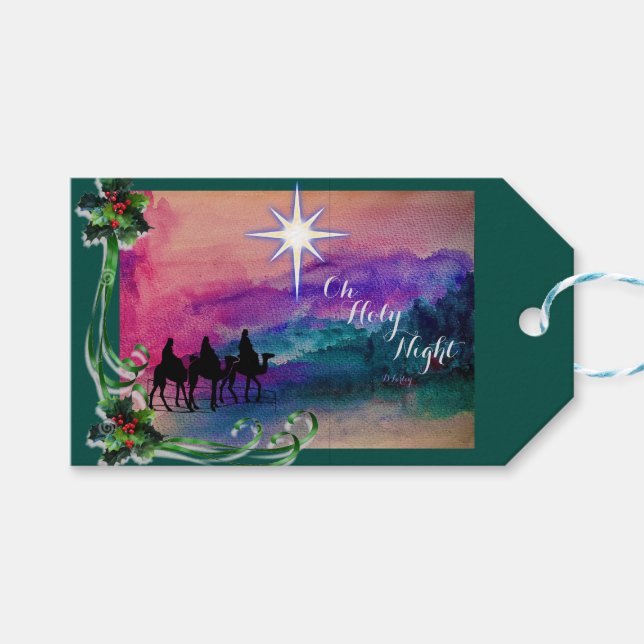 Three Kings Gift Tags Geschenkanhänger (Vorderseite (Horizontal))