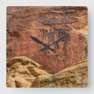Three Kings Petroglyph - Mcconkie Ranch - Utah Quadratische Wanduhr