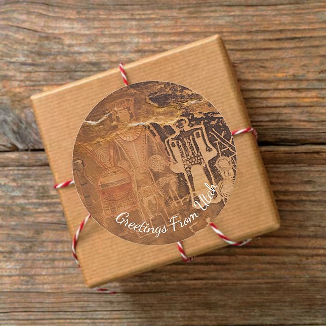 Three Kings Petroglyph Mcconkie Ranch Utah Runder Aufkleber (Von Creator hochgeladen)