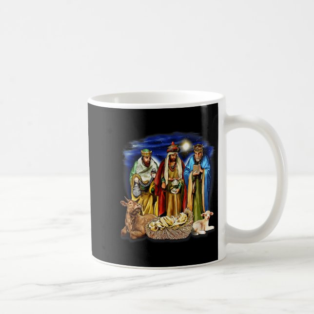 Three Kings Shirt Nativity Scene Shirt Christmas S Kaffeetasse (Rechts)
