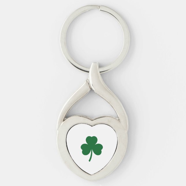 Three Leaf Clover Keychain in Forest GreenMetalArt Schlüsselanhänger (Vorderseite)