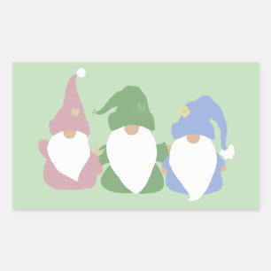 Three Little Gnomes Rechteckiger Aufkleber