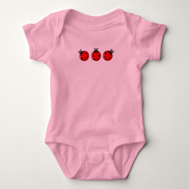 Three Little Ladybugs - Baby Jersey Bodysuit Strampler (Vorderseite)