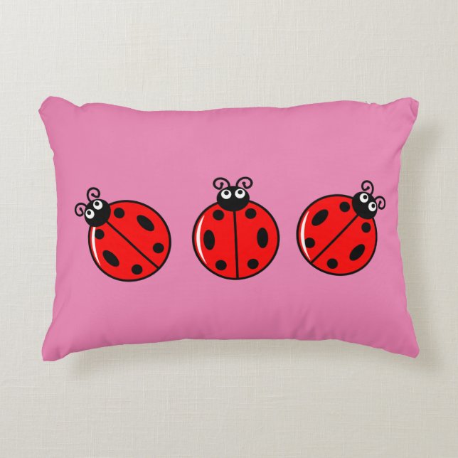 Three Little Ladybugs - Brushed Polyester Dekokissen (Vorderseite)