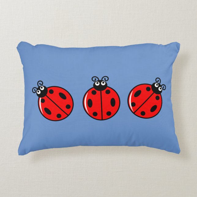 Three Little Ladybugs - Brushed Polyester Dekokissen (Vorderseite)