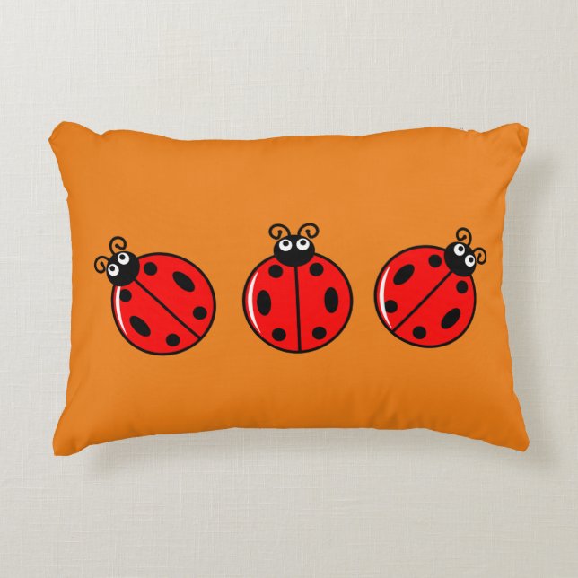 Three Little Ladybugs - Brushed Polyester Dekokissen (Vorderseite)
