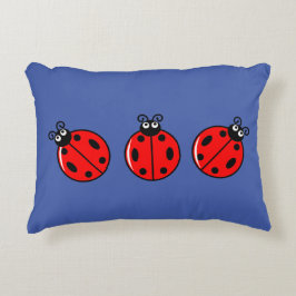 Three Little Ladybugs - Brushed Polyester Dekokissen