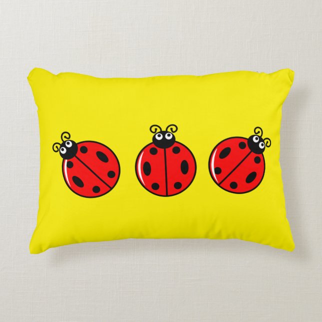 Three Little Ladybugs - Brushed Polyester Dekokissen (Vorderseite)