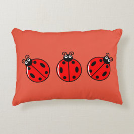 Three Little Ladybugs - Brushed Polyester Dekokissen