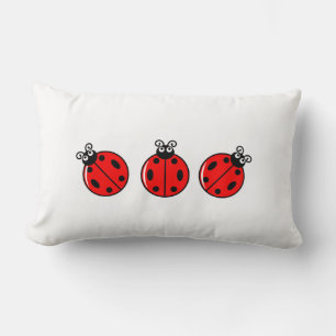 Three Little Ladybugs - Lumbar Pillow 13" x 21" Lendenkissen