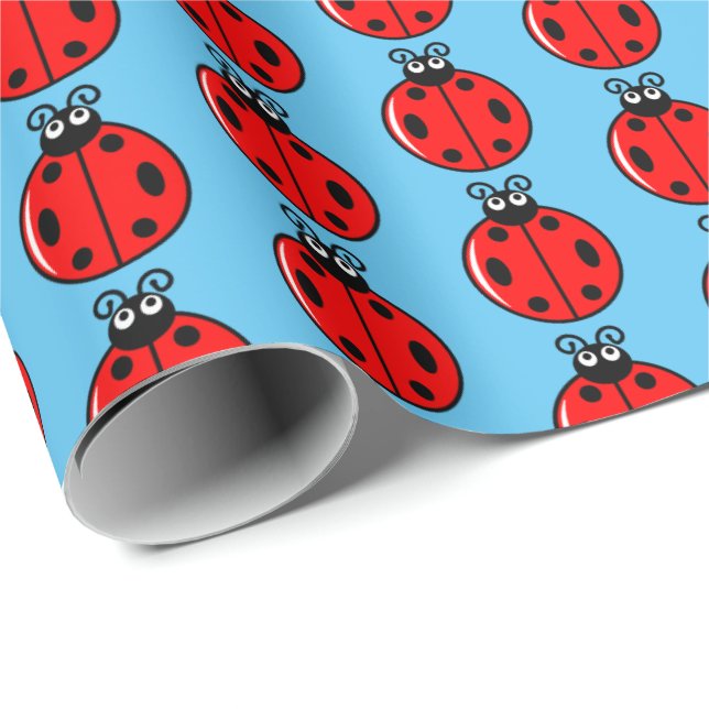 Three Little Ladybugs - Matte Wrapping Paper Geschenkpapier (Rolleneckpunkt)