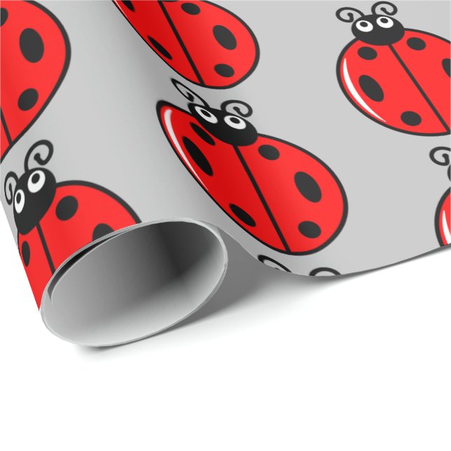 Three Little Ladybugs - Matte Wrapping Paper Geschenkpapier (Rolleneckpunkt)