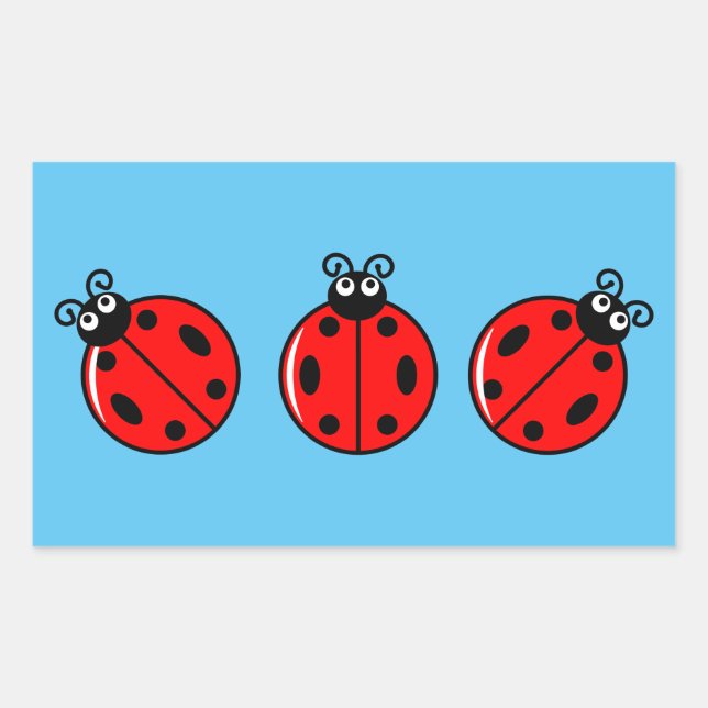 Three Little Ladybugs - Rectangle Stickers (Vorderseite)