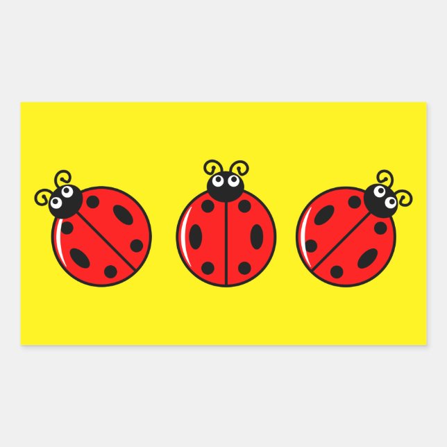 Three Little Ladybugs - Rectangle Stickers (Vorderseite)