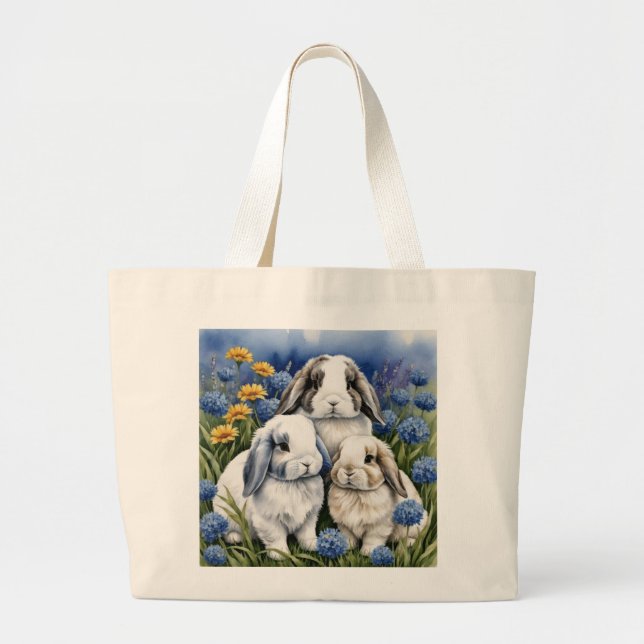 Three Little Lop Bunnies Jumbo Stoffbeutel (Vorne)