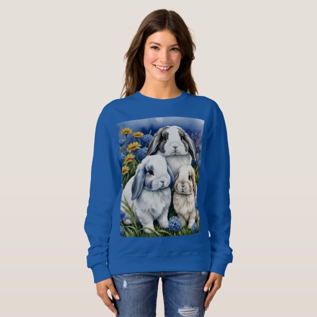 Three Little Lop Bunny Rabbits Sweatshirt (Vorne ganz)