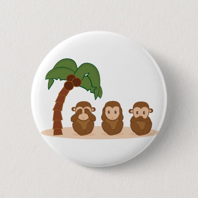 Three little monkeys - drei Spielhöschen Button (Vorderseite)