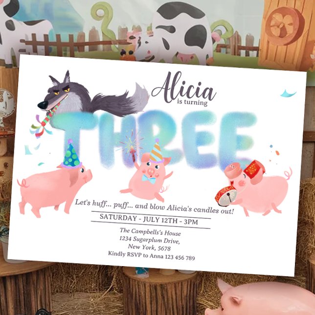 Three Little Pigs | Big Bad Wolf Storybook Einladung (Von Creator hochgeladen)