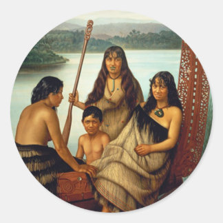 'Three Maori Girls and a Boy' - Lindauer Sticker