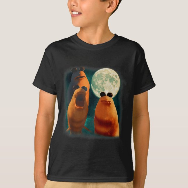 Three Marcus The Worm Howl At Moon Funny Marcus Me T-Shirt (Vorderseite)