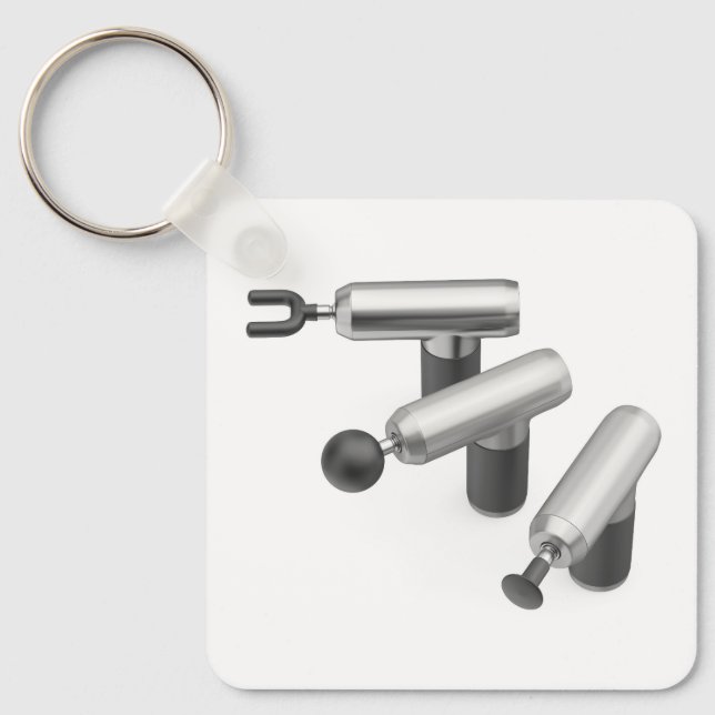 Three massage guns with different massage heads schlüsselanhänger (Vorderseite)