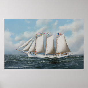 Three Mast Schooner Andrew C Pierce Poster