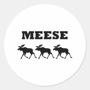 Three Meese Funny Runder Aufkleber