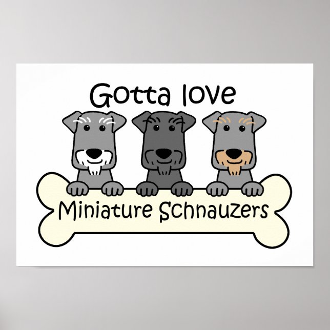 Three Miniature Schnauzers Poster (Vorne)