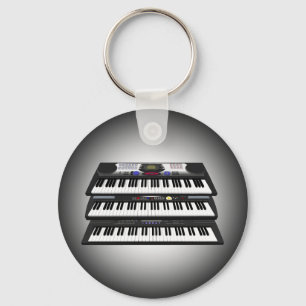 Three Modern Keyboards: Synthesizers: Keychain Schlüsselanhänger