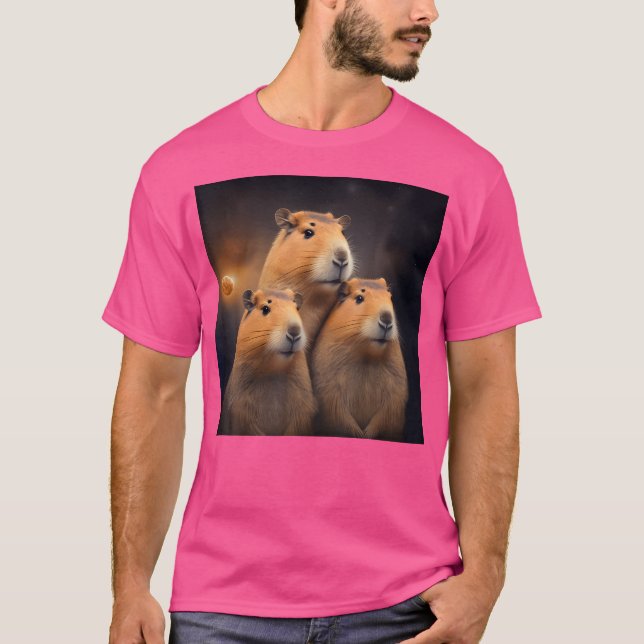 Three Moon Capybara Lover Capibara Rodent Animal C T-Shirt (Vorderseite)