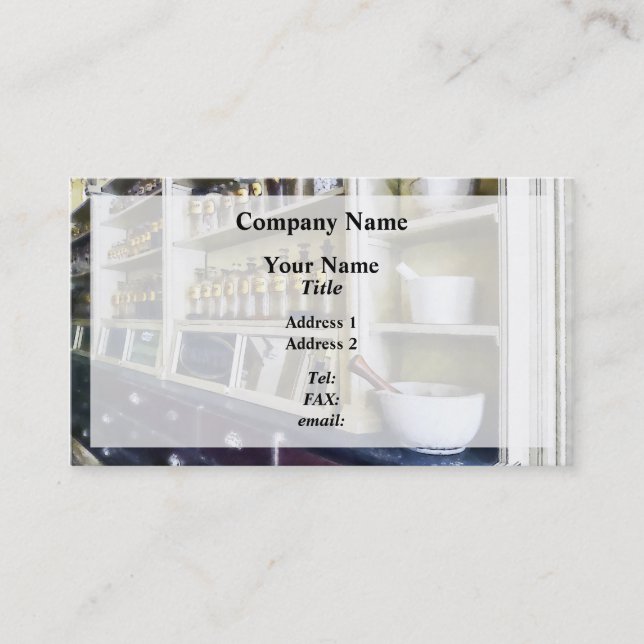 Three Mortar und Pestles in Pharmacy Visitenkarte (Vorderseite)